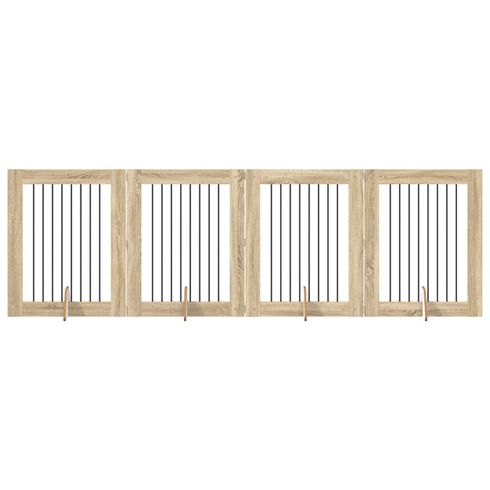 Poartă pentru câini cu suporturi 4 pcs Stejar Sonoma WALTI