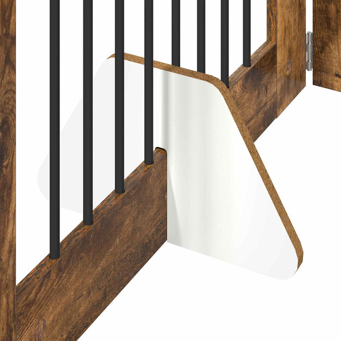 Poartă pentru câini cu suporturi 4 pcs Stejar fumuriu WALTI