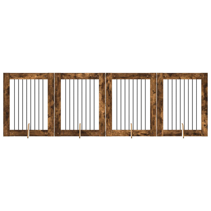 Poartă pentru câini cu suporturi 4 pcs Stejar fumuriu WALTI