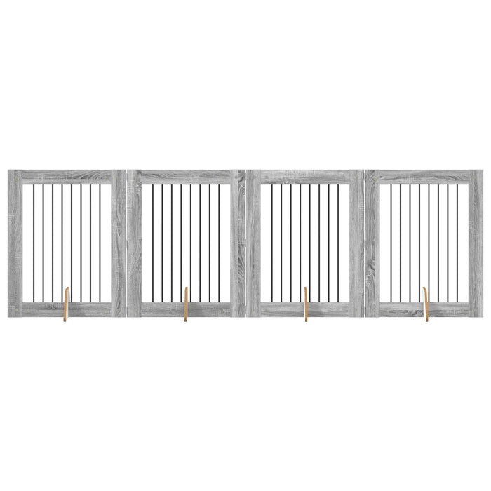 Poartă pentru câini cu suporturi 4 pcs Sonoma gri 80 x 100 cm WALTI