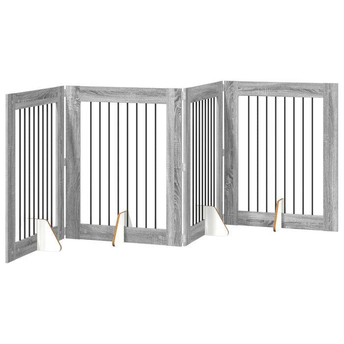 Poartă pentru câini cu suporturi 4 pcs Sonoma gri 80 x 100 cm WALTI