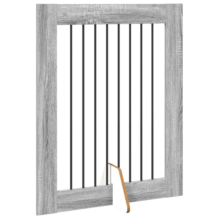 Poartă pentru câini cu suporturi 4 pcs Sonoma gri 80 x 100 cm WALTI