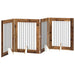 Poartă pentru câini cu suporturi 4 pcs Lemn vechi 80 x 100 cm - WALTI WALTI
