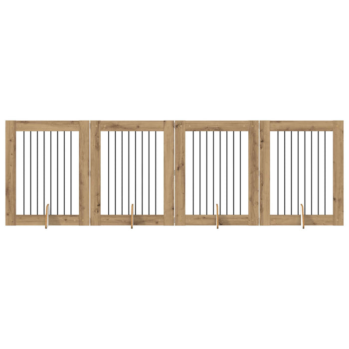Poartă pentru câini cu suporturi 4 pcs Stejar Artizanal WALTI