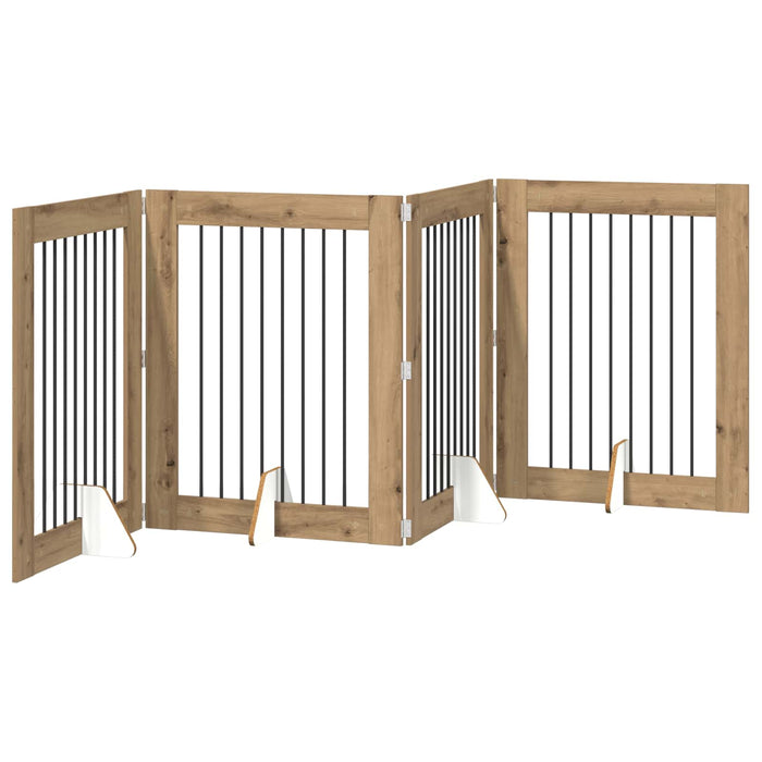 Poartă pentru câini cu suporturi 4 pcs Stejar Artizanal WALTI