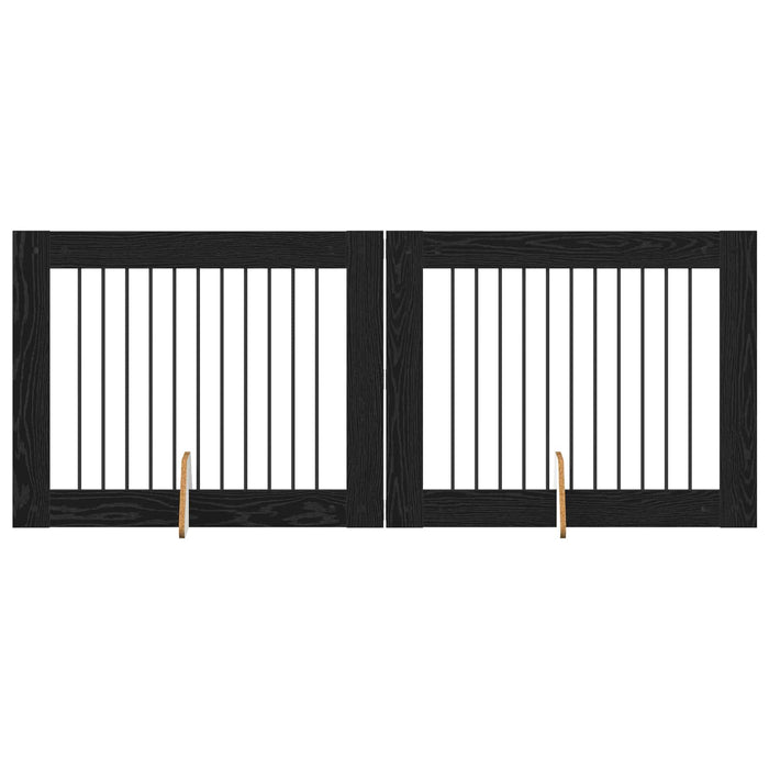Poartă pentru câini cu suporturi 2 pcs Stejar Negru 100 x 80 cm - WALTI WALTI