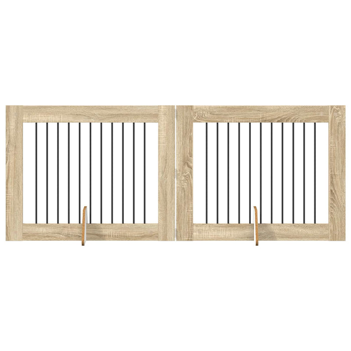 Poartă pentru câini cu suporturi 2 pcs Stejar Sonoma WALTI