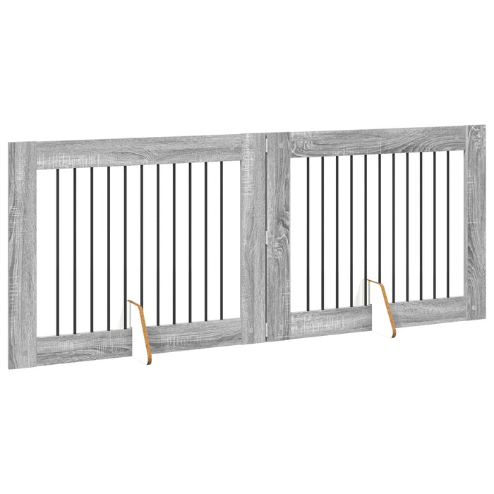 Poartă pentru câini cu suporturi 2 pcs Sonoma gri 100 x 80 cm WALTI