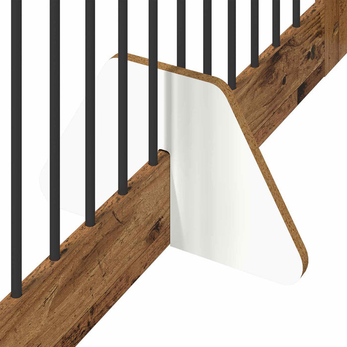 Poartă pentru câini cu suporturi 2 pcs Lemn vechi 100 x 80 cm WALTI
