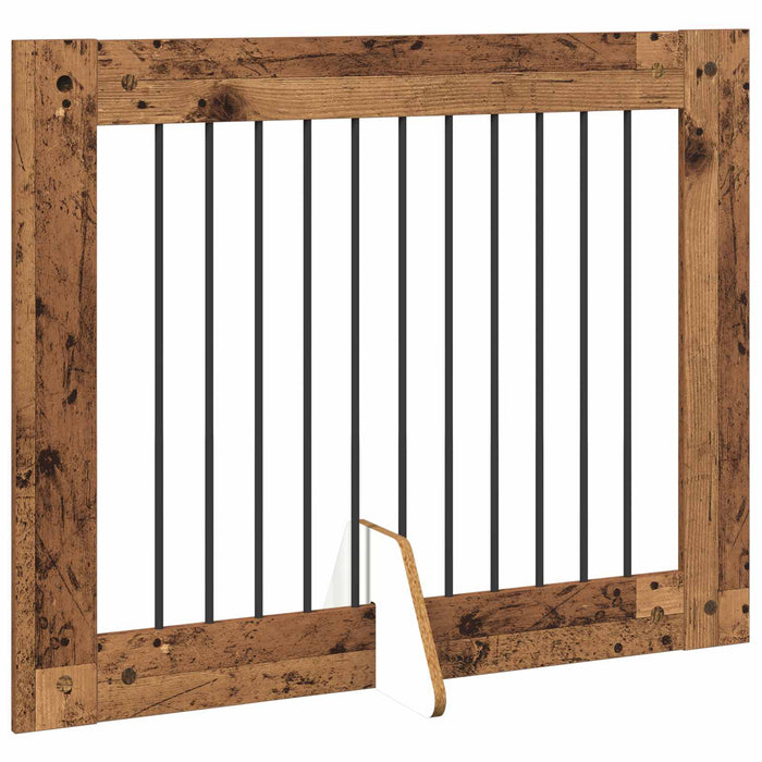 Poartă pentru câini cu suporturi 2 pcs Lemn vechi 100 x 80 cm WALTI