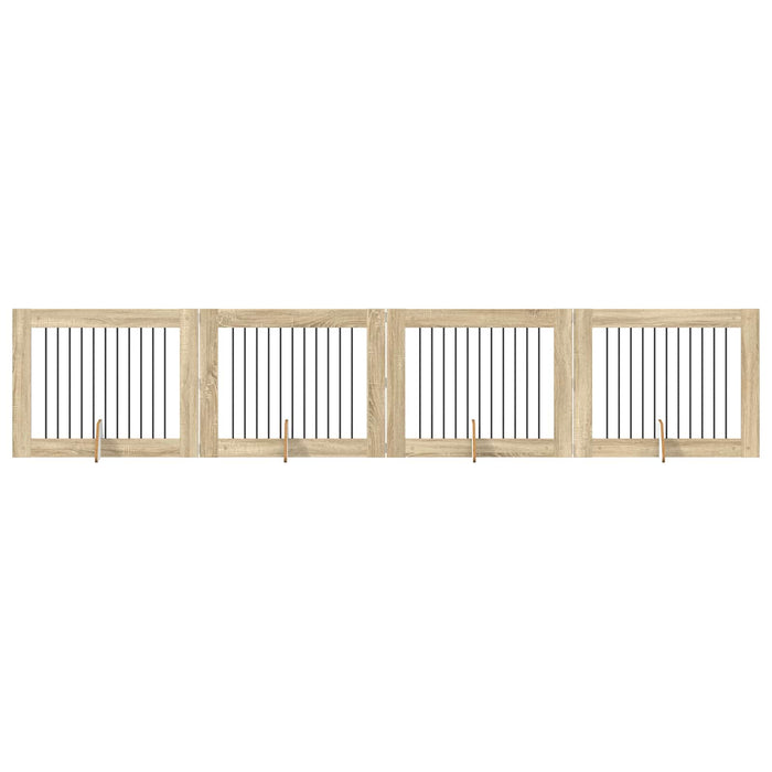 Poartă pentru câini cu suporturi 4 pcs Stejar Sonoma WALTI