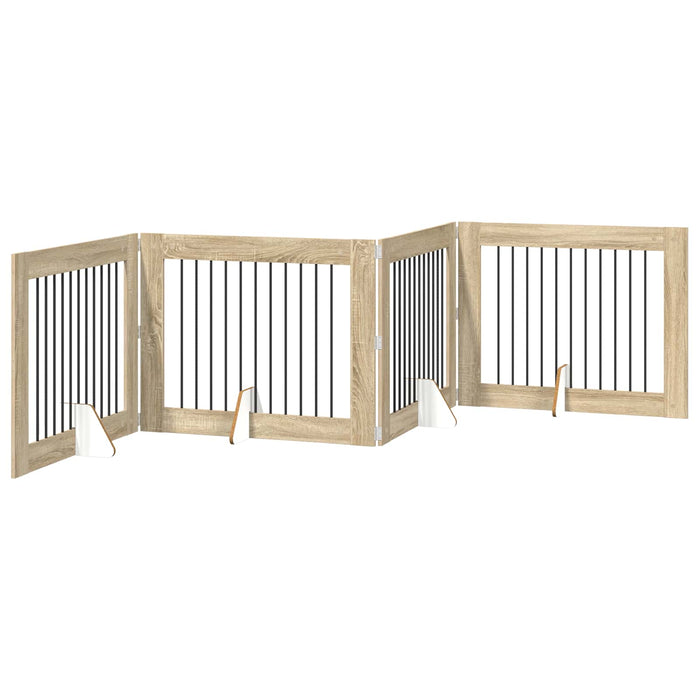 Poartă pentru câini cu suporturi 4 pcs Stejar Sonoma WALTI