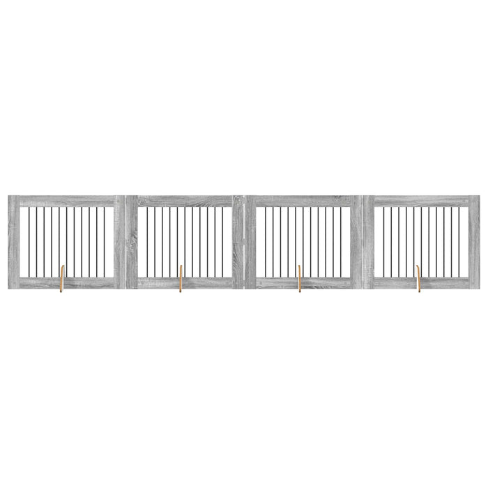 Poartă pentru câini cu suporturi 4 pcs Sonoma gri 100 x 80 cm WALTI