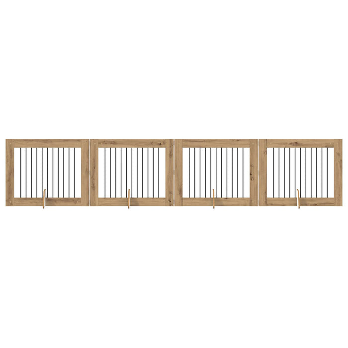 Poartă pentru câini cu suporturi 4 pcs Stejar Artizanal WALTI