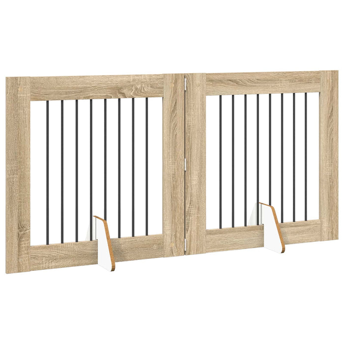 Poartă pentru câini cu suporturi 2 pcs Stejar Sonoma 80 x 80 cm - WALTI WALTI