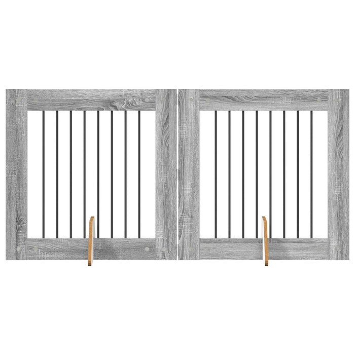 Poartă pentru câini cu suporturi 2 pcs Sonoma gri 80 x 80 cm WALTI