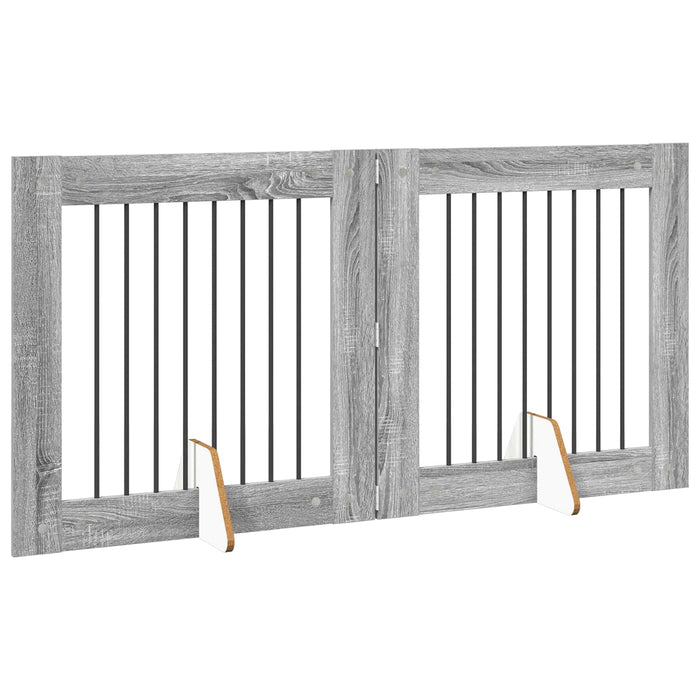 Poartă pentru câini cu suporturi 2 pcs Sonoma gri 80 x 80 cm WALTI