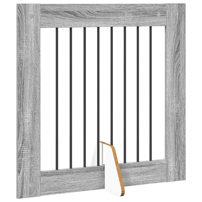 Poartă pentru câini cu suporturi 2 pcs Sonoma gri 80 x 80 cm WALTI