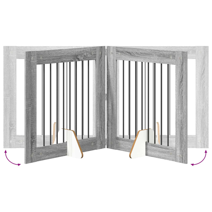 Poartă pentru câini cu suporturi 2 pcs Sonoma gri 80 x 80 cm WALTI
