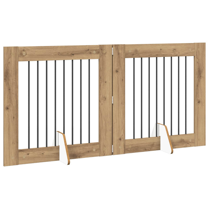 Poartă pentru câini cu suporturi 2 pcs Stejar Artizanal WALTI