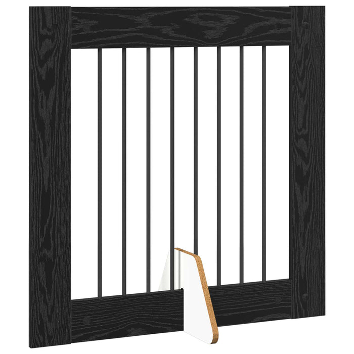 Poartă pentru câini cu suporturi 4 pcs Stejar Negru 80 x 80 cm WALTI
