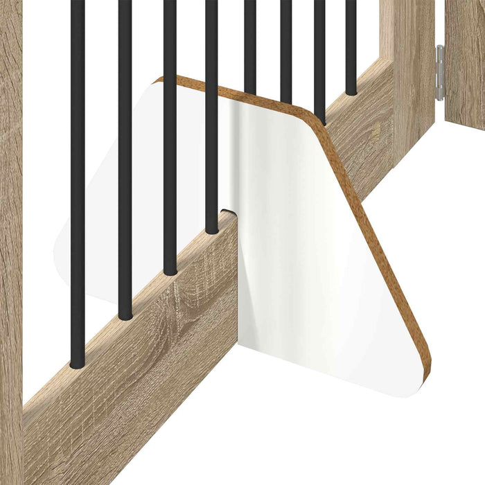 Poartă pentru câini cu suporturi 4 pcs Stejar Sonoma 80 x 80 cm WALTI