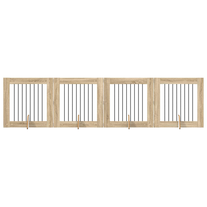 Poartă pentru câini cu suporturi 4 pcs Stejar Sonoma 80 x 80 cm WALTI