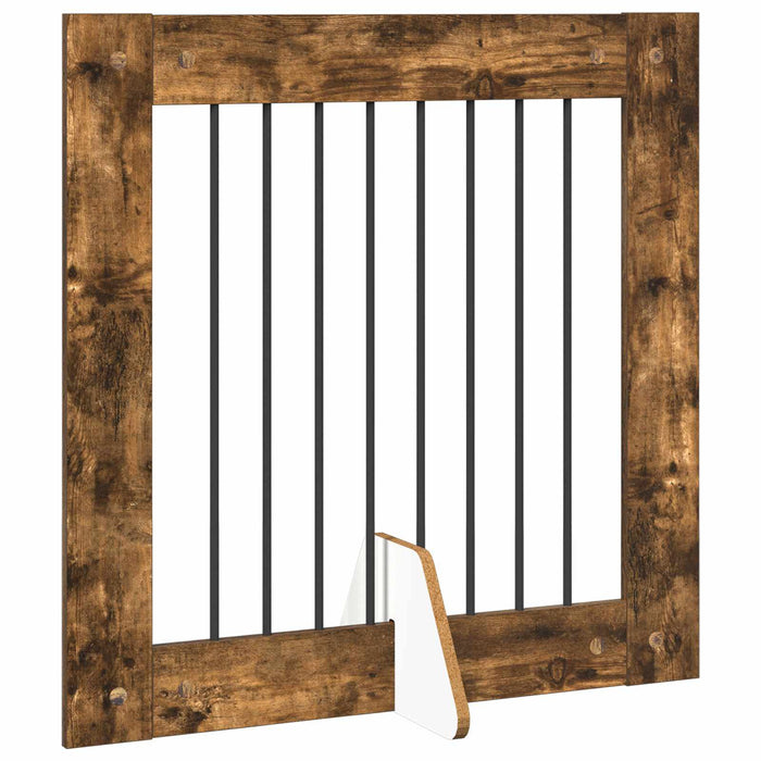 Poartă pentru câini cu suporturi 4 pcs Stejar fumuriu WALTI