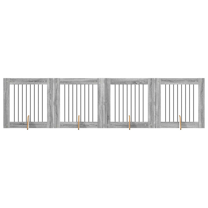 Poartă pentru câini cu suporturi 4 pcs Sonoma gri 80 x 80 cm WALTI