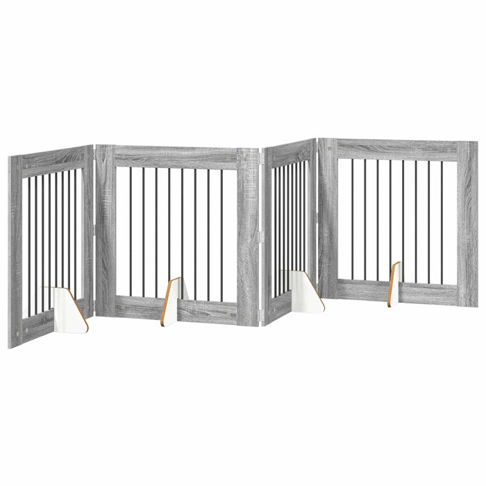 Poartă pentru câini cu suporturi 4 pcs Sonoma gri 80 x 80 cm WALTI