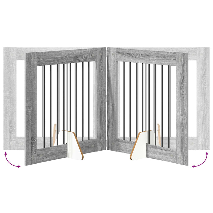 Poartă pentru câini cu suporturi 4 pcs Sonoma gri 80 x 80 cm WALTI