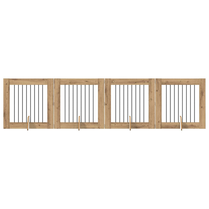 Poartă pentru câini cu suporturi 4 pcs Stejar Artizanal WALTI