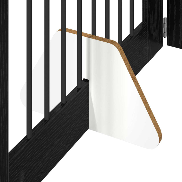Poartă pentru câini cu suporturi 6 pcs Stejar Negru 80 x 80 cm WALTI
