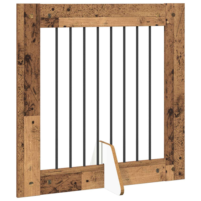 Poartă pentru câini cu suporturi 6 pcs Lemn vechi 80 x 80 cm WALTI
