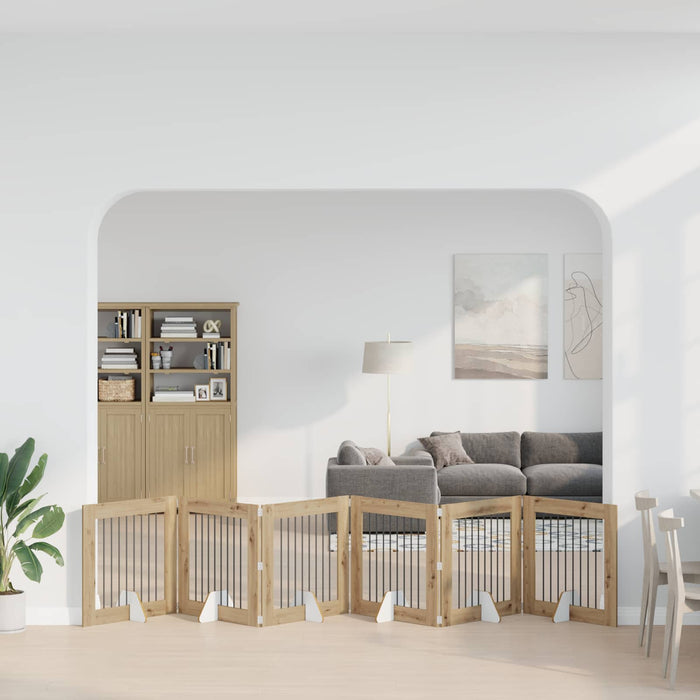 Poartă pentru câini cu suporturi 6 pcs Stejar Artizanal WALTI