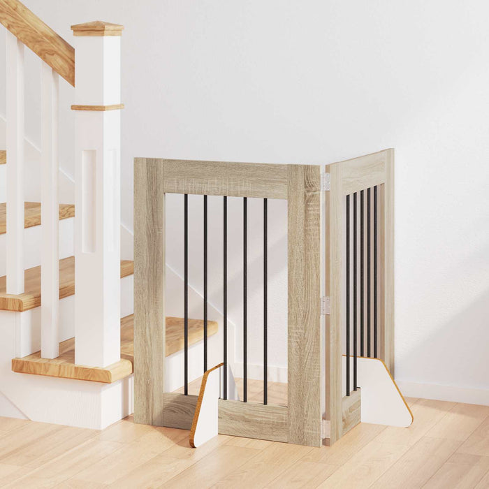 Poartă pentru câini cu suporturi 2 pcs Stejar Sonoma 60 x 80 cm - WALTI WALTI