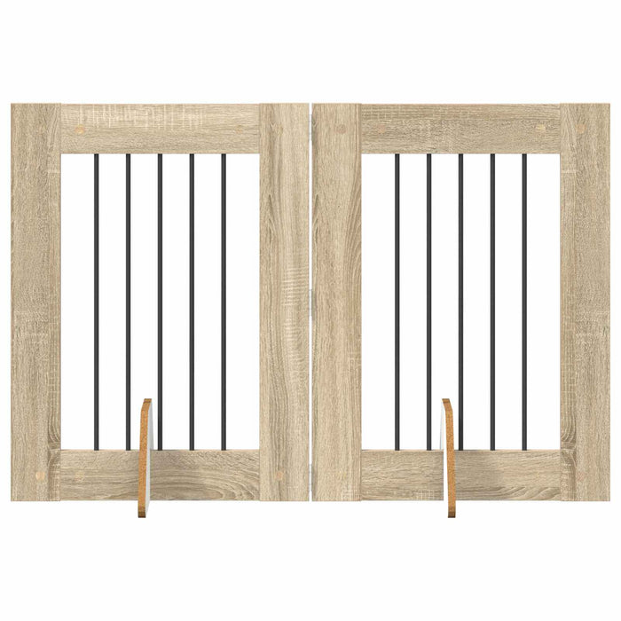 Poartă pentru câini cu suporturi 2 pcs Stejar Sonoma 60 x 80 cm - WALTI WALTI