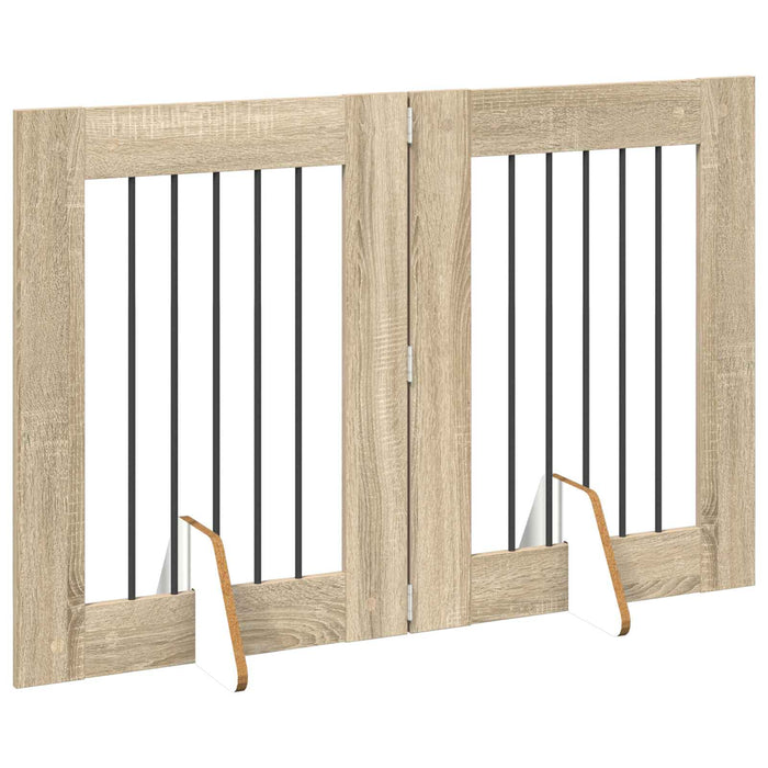 Poartă pentru câini cu suporturi 2 pcs Stejar Sonoma 60 x 80 cm - WALTI WALTI