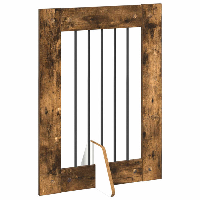 Poartă pentru câini cu suporturi 2 pcs Stejar fumuriu WALTI