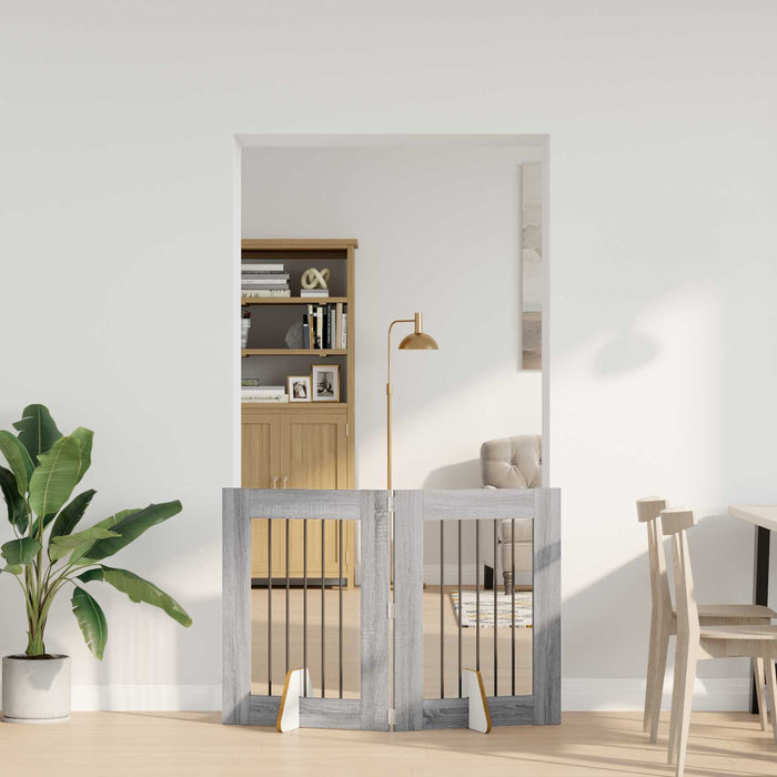 Poartă pentru câini cu suporturi 2 pcs Sonoma gri 60 x 80 cm WALTI