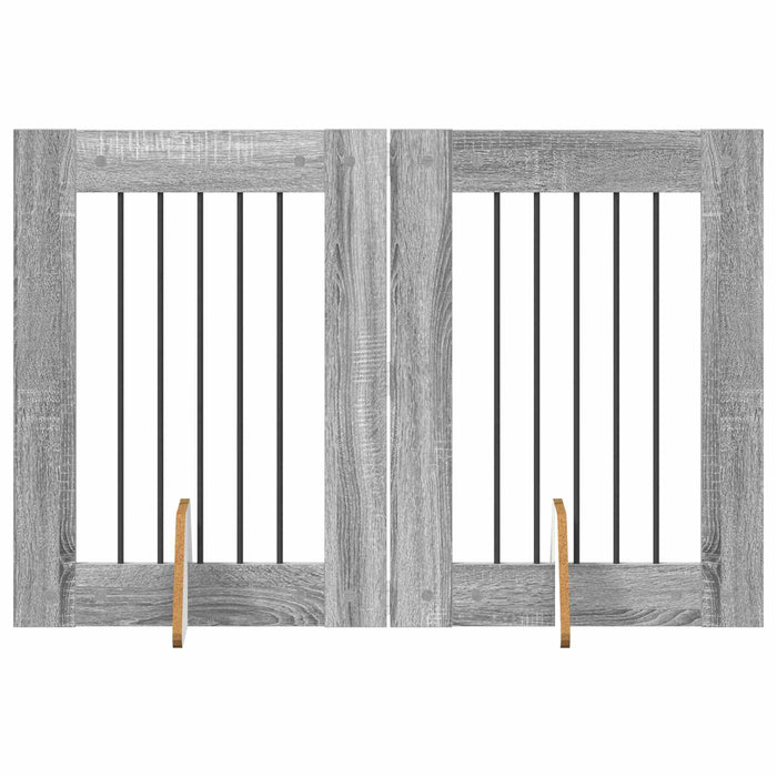 Poartă pentru câini cu suporturi 2 pcs Sonoma gri 60 x 80 cm WALTI