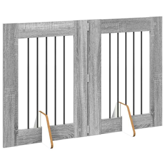 Poartă pentru câini cu suporturi 2 pcs Sonoma gri 60 x 80 cm WALTI