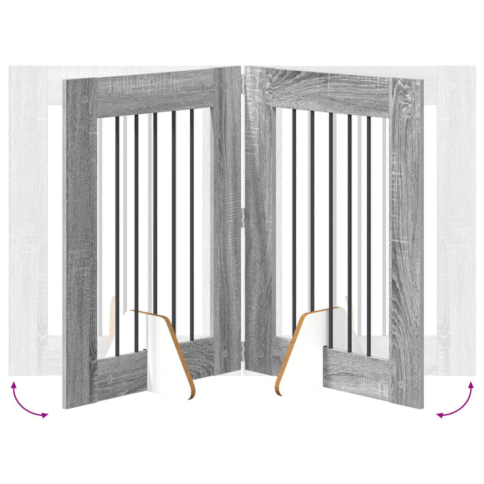 Poartă pentru câini cu suporturi 2 pcs Sonoma gri 60 x 80 cm WALTI
