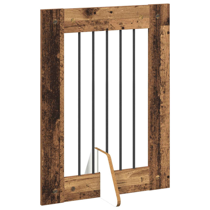 Poartă pentru câini cu suporturi 2 pcs Lemn vechi 60 x 80 cm WALTI