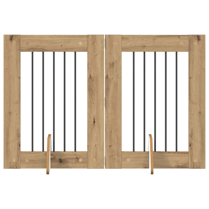 Poartă pentru câini cu suporturi 2 pcs Stejar Artizanal - WALTI WALTI