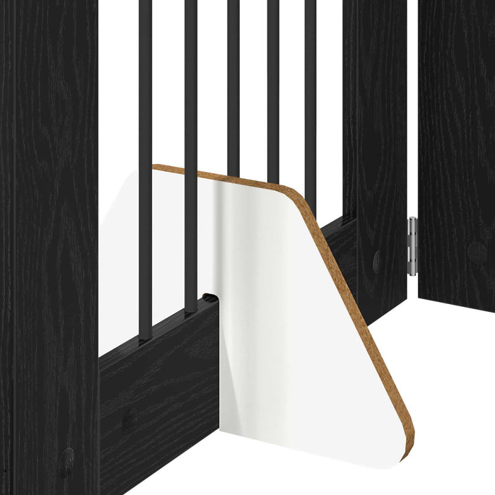 Poartă pentru câini cu suporturi 4 pcs Stejar Negru 60 x 80 cm WALTI