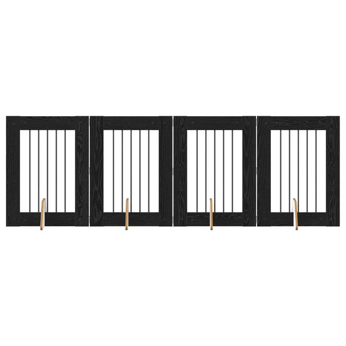 Poartă pentru câini cu suporturi 4 pcs Stejar Negru 60 x 80 cm WALTI