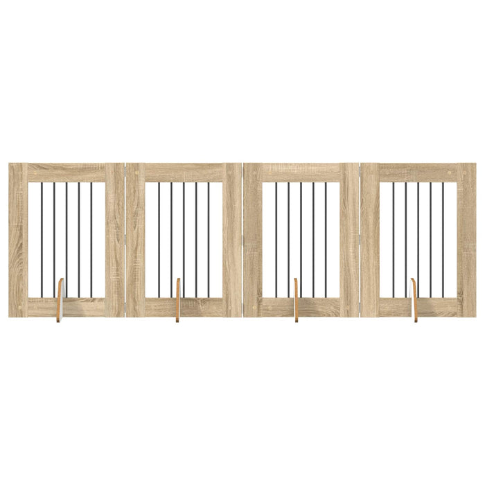 Poartă pentru câini cu suporturi 4 pcs Stejar Sonoma 60 x 80 cm WALTI