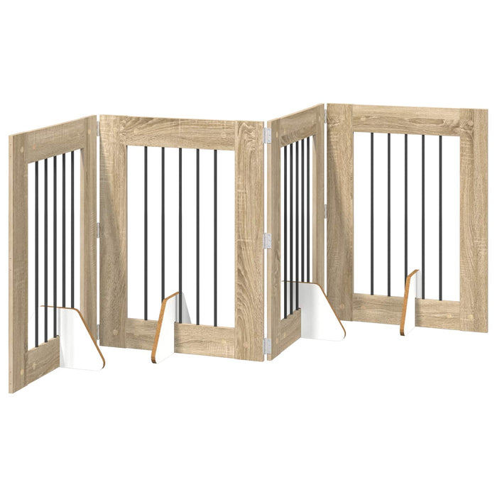 Poartă pentru câini cu suporturi 4 pcs Stejar Sonoma 60 x 80 cm WALTI