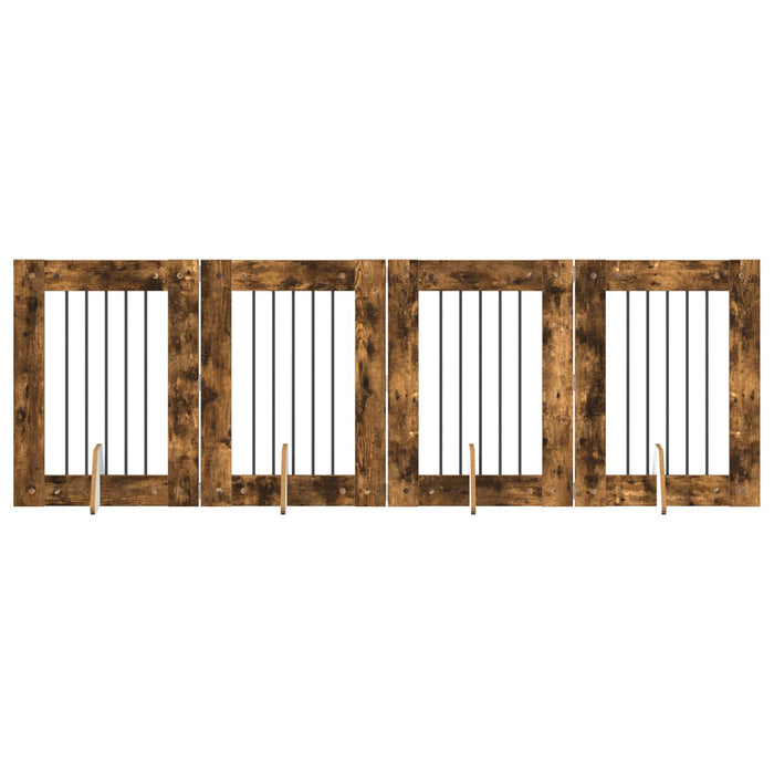 Poartă pentru câini cu suporturi 4 pcs Stejar fumuriu WALTI